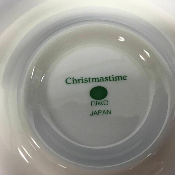 Nikko Christmastime Japan White Green Holly Berries Saucers Plates Lot of 3 - Picture 12 of 12